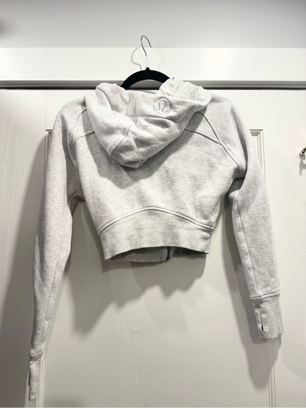 Lululemon Scuba Full Zip Cropped Hoodie Sz 2 Grey Athletic Activewear Gym Yoga - Picture 12 of 14